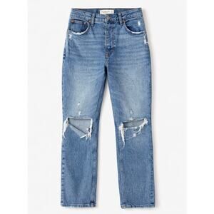 Abercrombie & Fitch 90s Straight Ultra High Rise Distressed Jeans Curve Love 27
